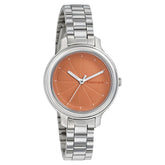 Fastrack, Women's  Watch Analog, Orange Dial Stainless Steel Strap, 6202SM01